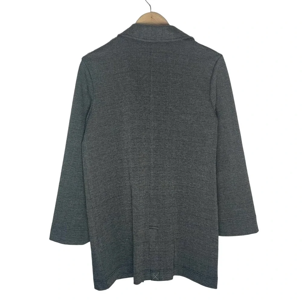 Madewell | Women | Gray Glen Plaid Oversized Open Front Knit Blazer | Size Small - Picture 3 of 11